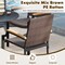 Set of 2 Mix Brown Rattan Patio Chair with Metal Frame, Ergonomic Armrests Stackable Outdoor Seating